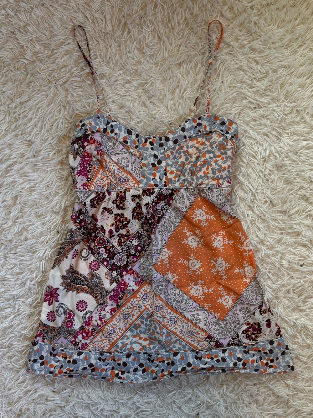 Fang Patchwork Babydoll Top